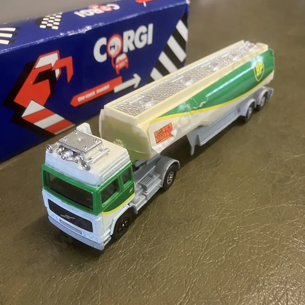 Corgi Model Trucks - 'MARS' Container Truck, Car Transporter, BP Tanker, 1990's With Boxes Made In Great Britain Image 1++