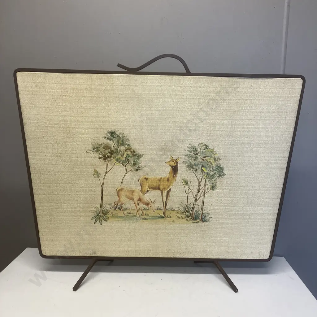 Mid-Century Modern Decorative Fireplace Screen With Deer. 72 x 90.5cm Image 1++