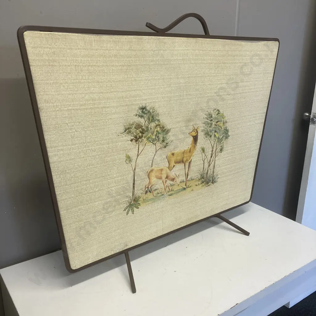 Mid-Century Modern Decorative Fireplace Screen With Deer. 72 x 90.5cm Image 1++