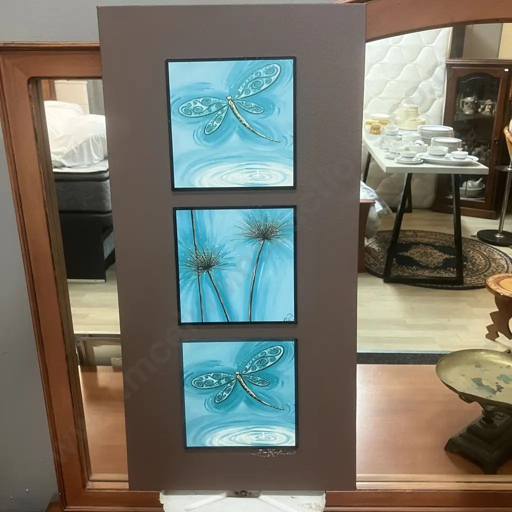 Set of Three Dragonfly Art Prints Image 1++