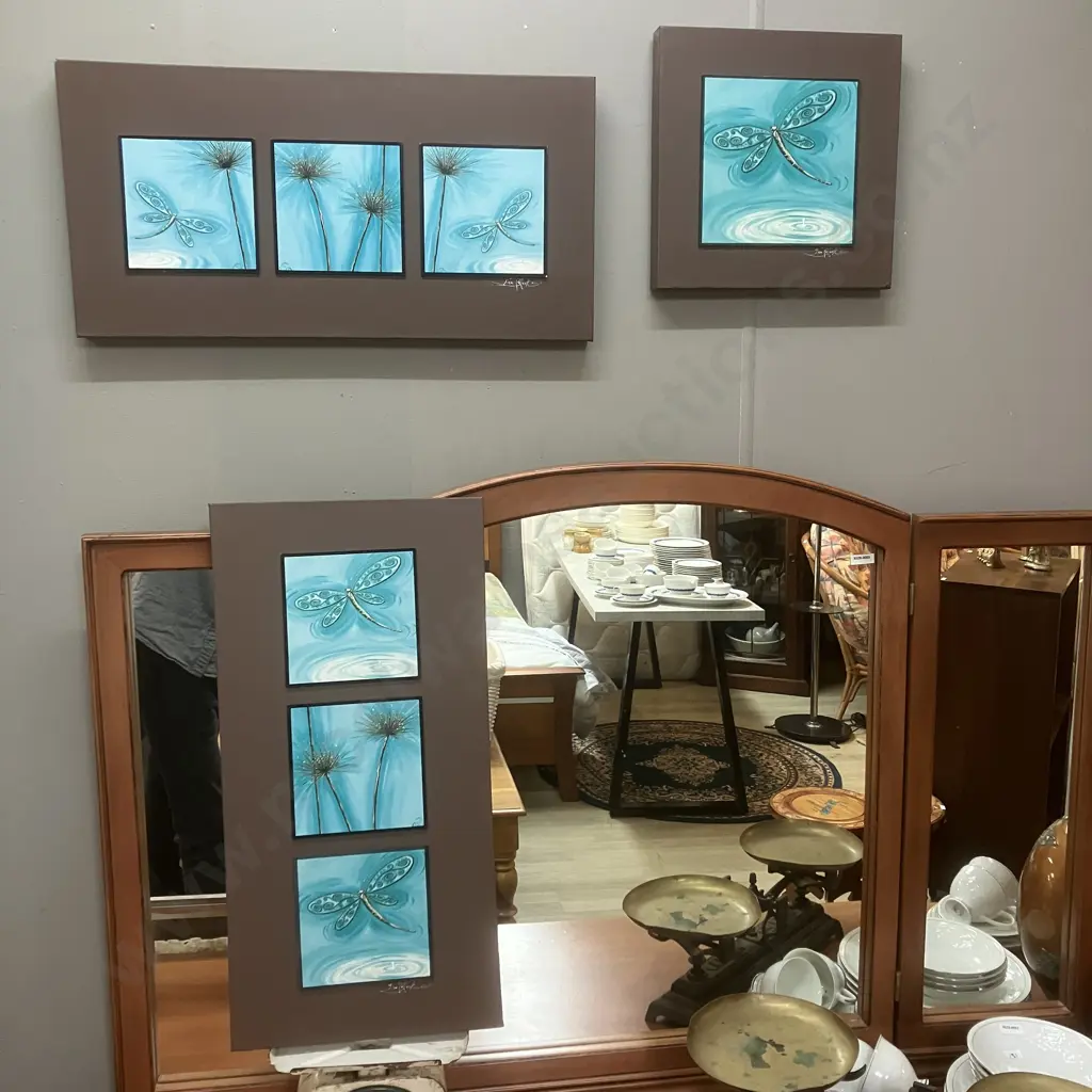 Set of Three Dragonfly Art Prints Image 1++