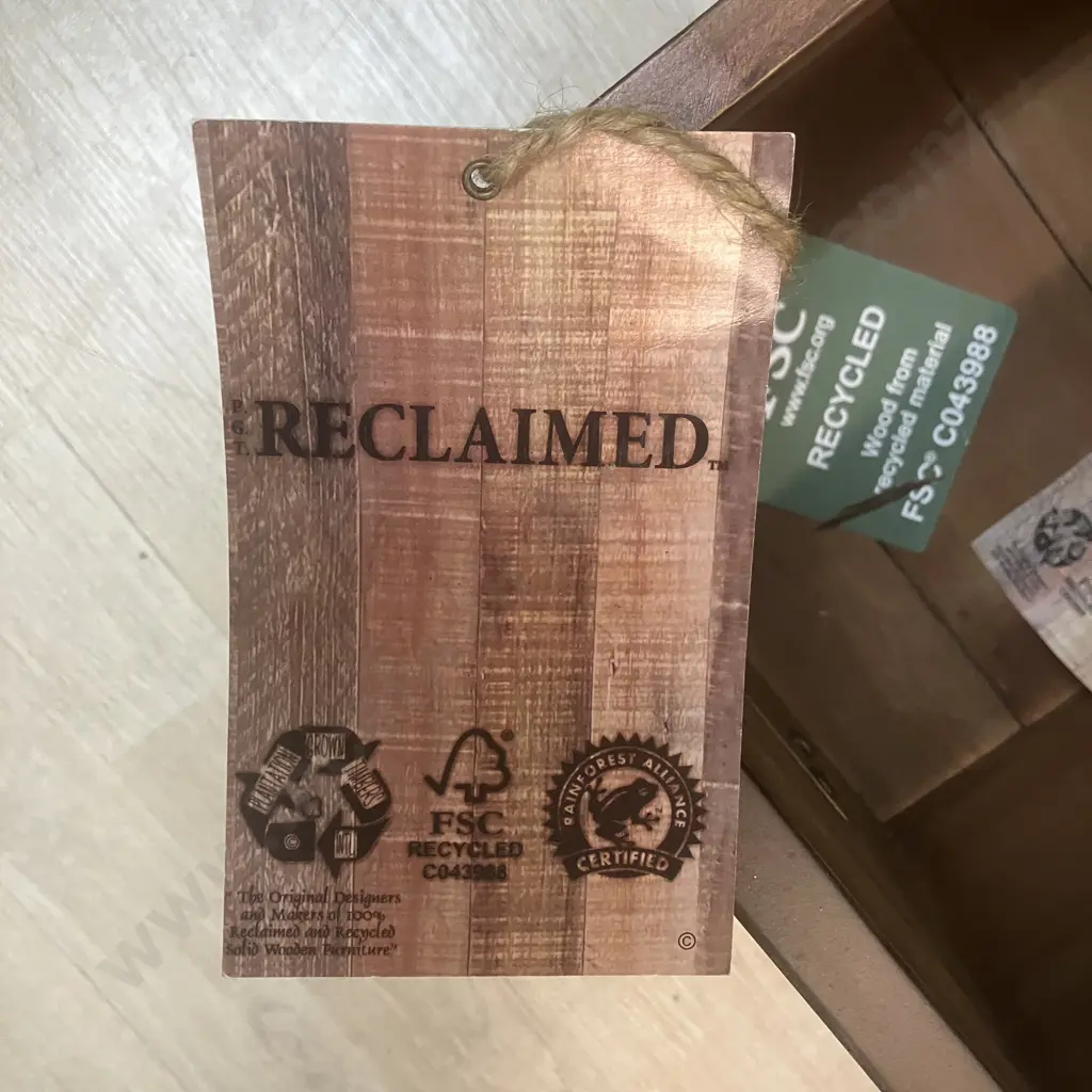 'Reclaimed' Brand Furniture 2 Door China Display Cabinet With 3 Drawers In Base. H169.5 W90 D37cm Image 1++