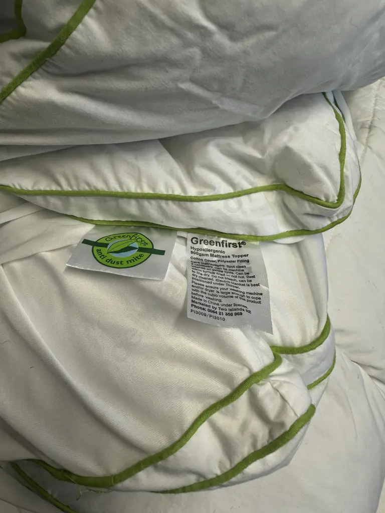 King Size Green First Hypoallergic Mattress Topper Image 1++