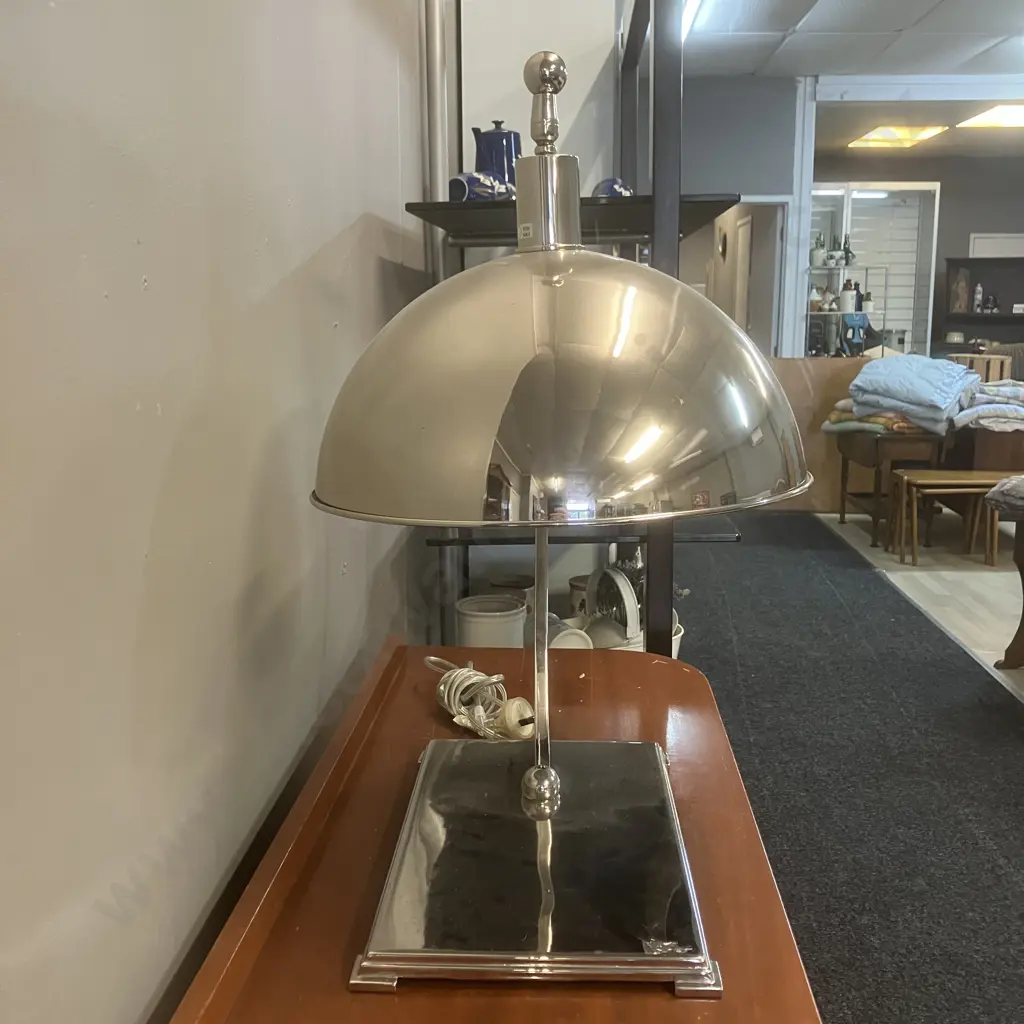 "Eunice Taylor" Curved Desk Lamp - Chrome Metal. 59 x 53cm Image 1++