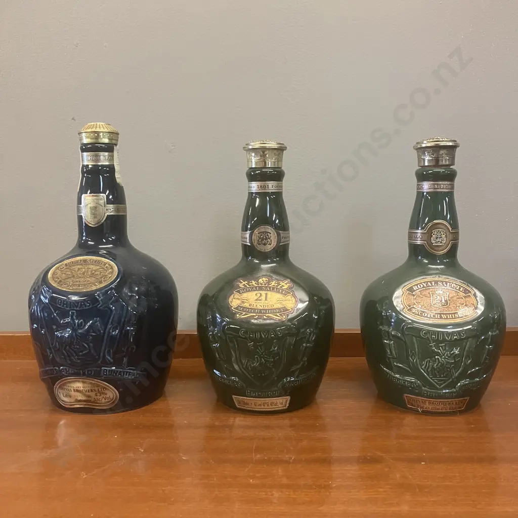 Chivas Brothers "Royal Salute" Scotch Whiskey Decanter - Bottles x 3 Image 1++
