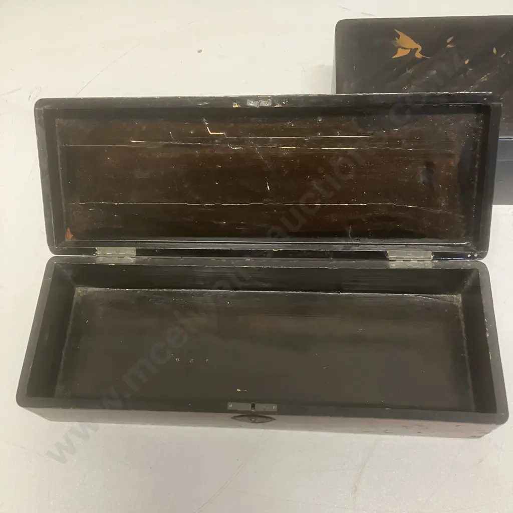 Two Vintage Oriental Lacquered Boxes (As Found) Image 1++