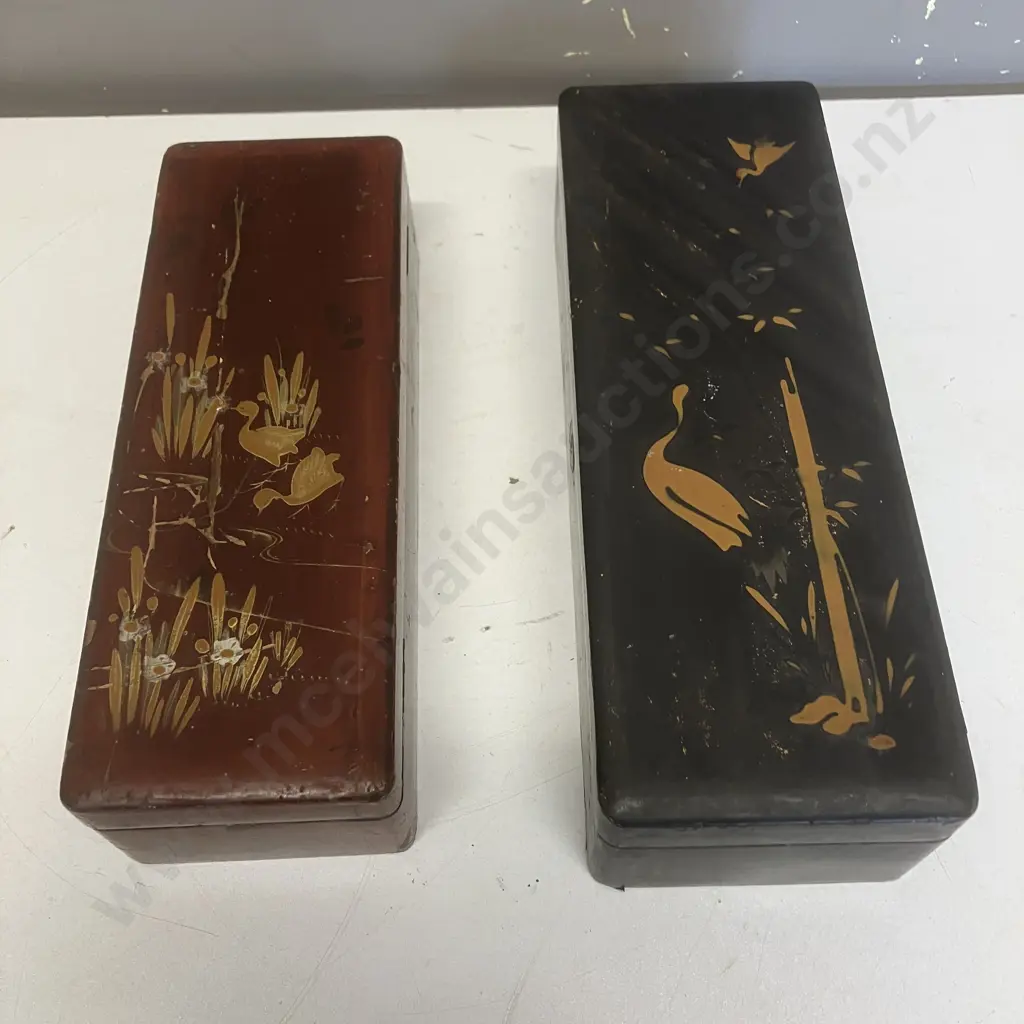 Two Vintage Oriental Lacquered Boxes (As Found) Image 1++