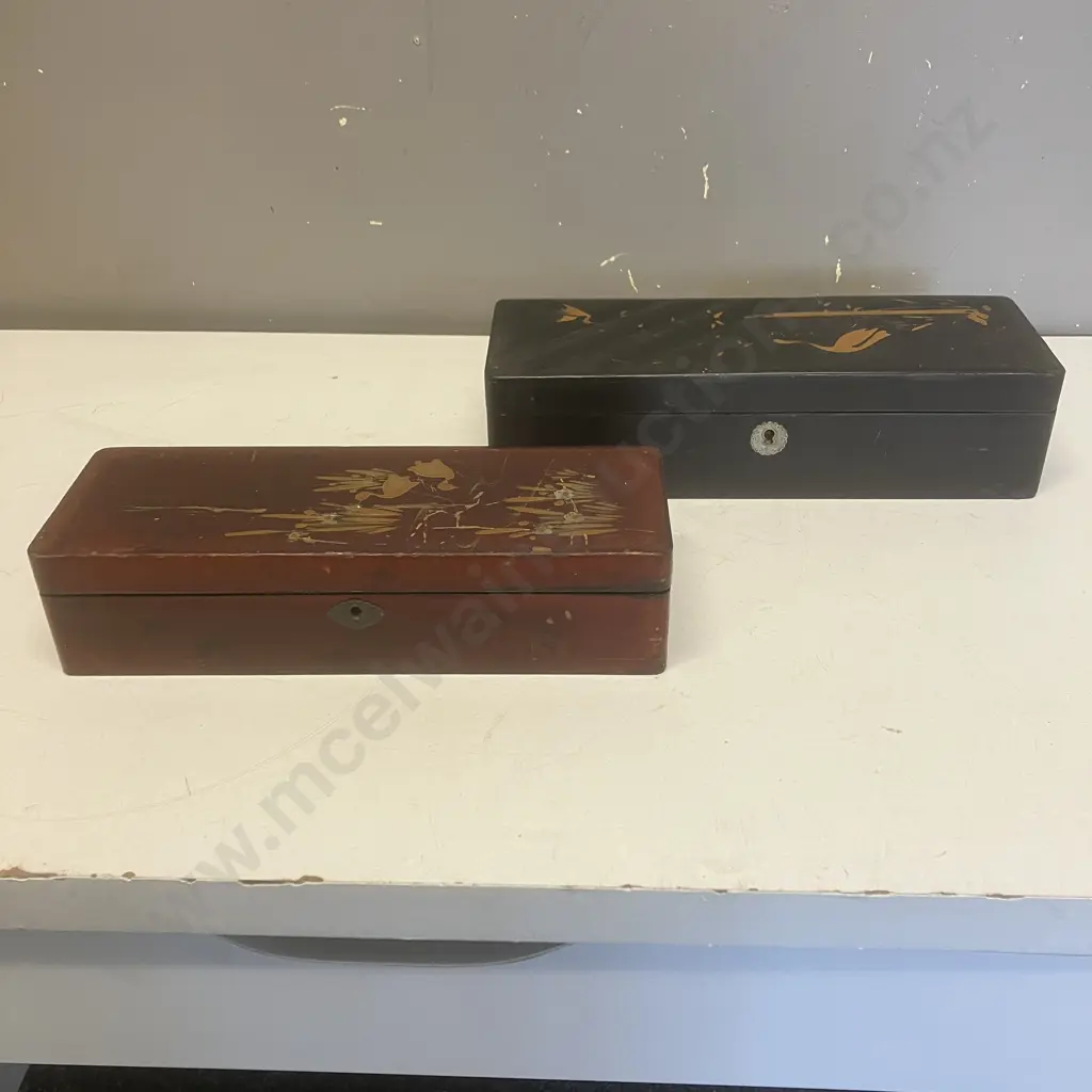 Two Vintage Oriental Lacquered Boxes (As Found) Image 1++