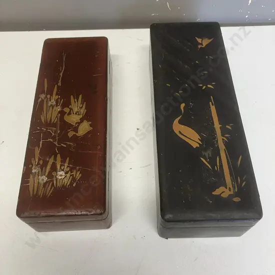 Two Vintage Oriental Lacquered Boxes (As Found)