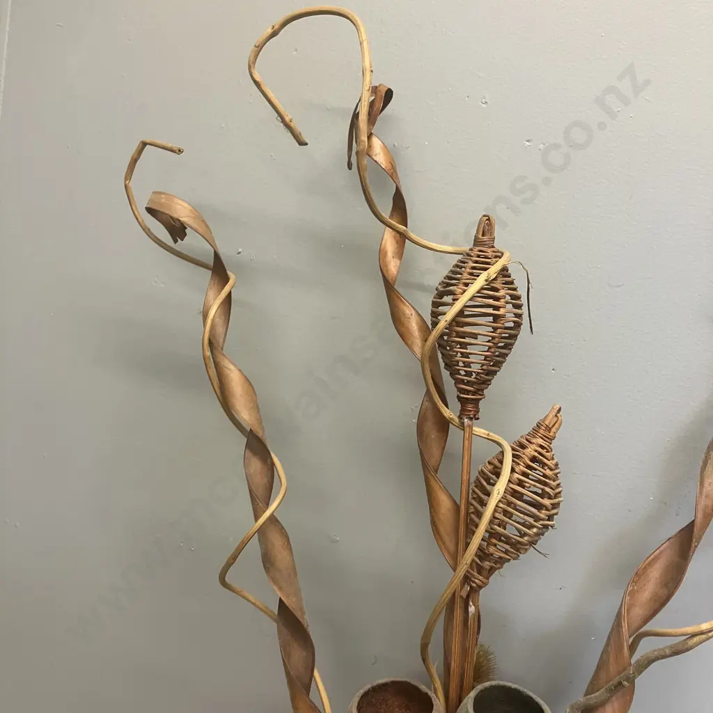 Red Vase With Vintage Dried Arrangement. H96cm Image 1++