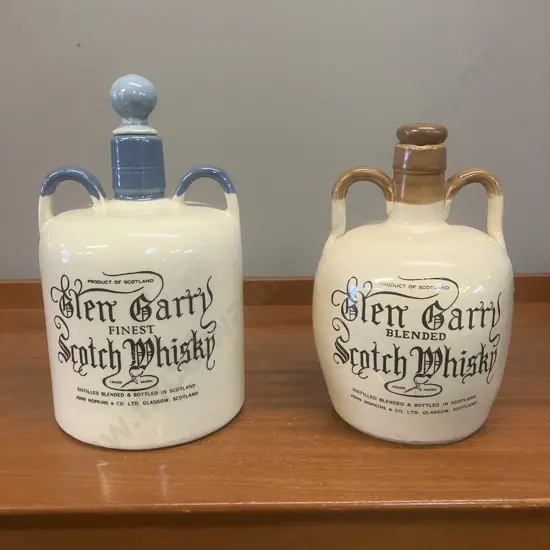 Vintage 'Glen Garry' Scotch Whiskey Double Handled Stoneware Jugs