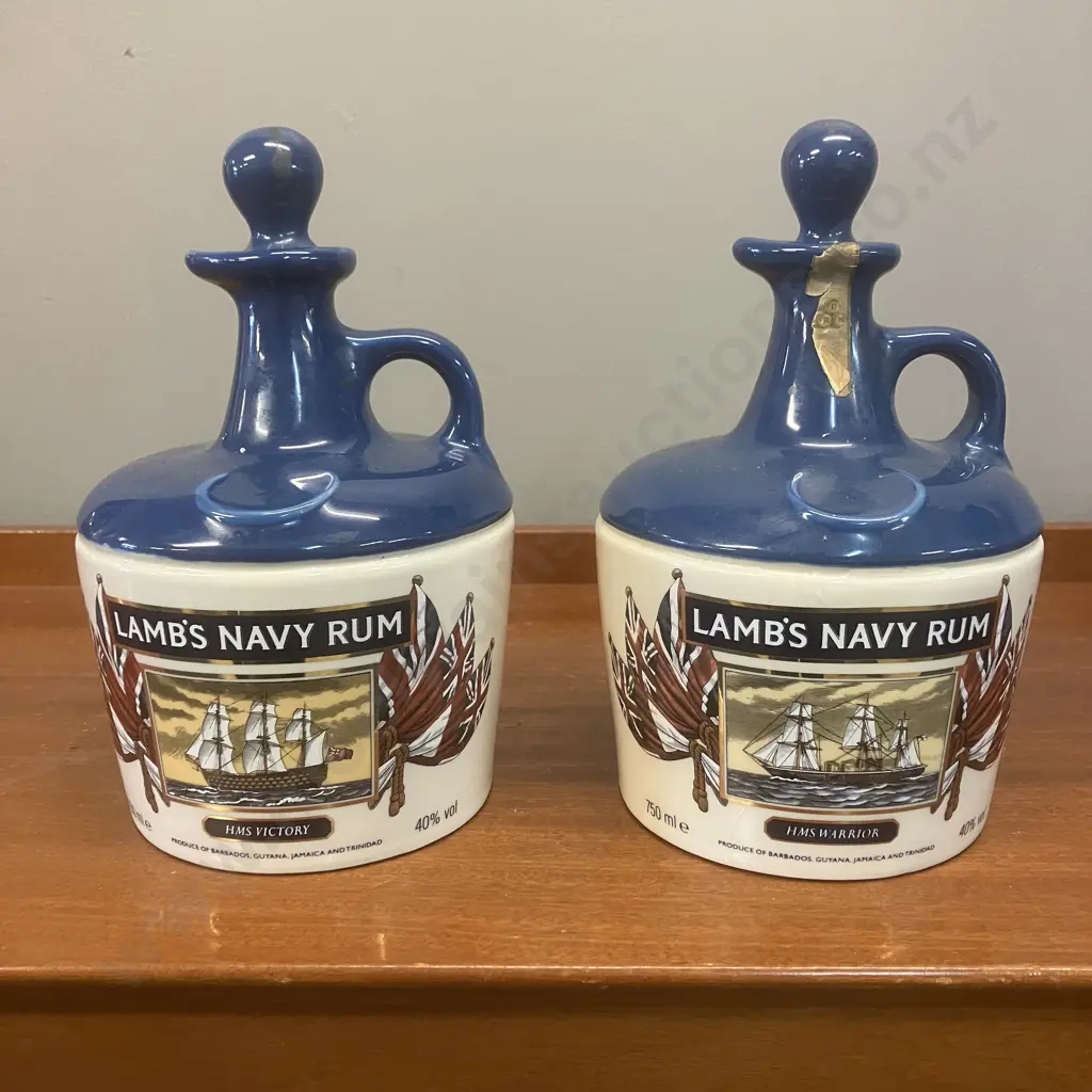 Lambs Navy Rum 'HMS Victory' & 'HMS Warrior' Decanters Image 1++