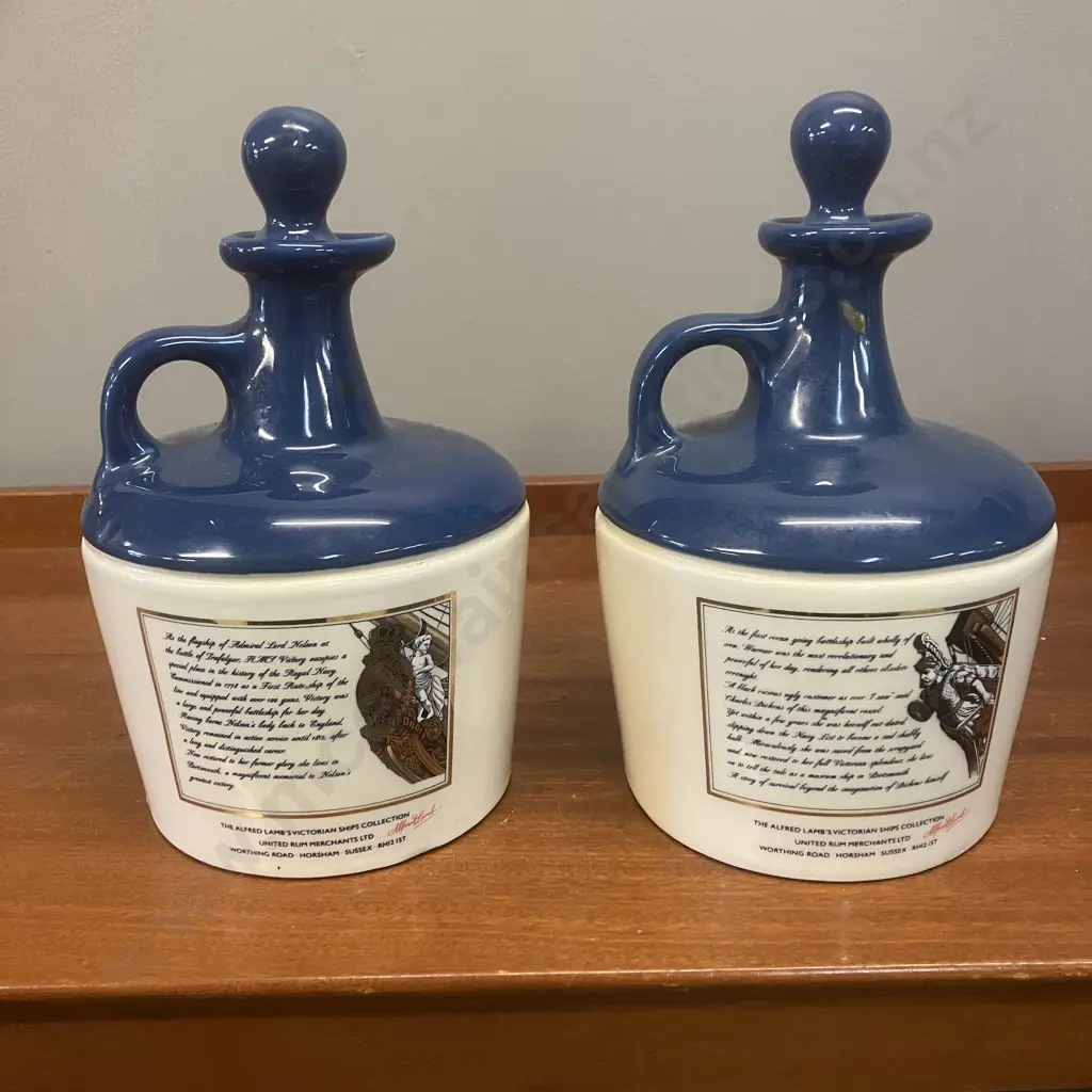 Lambs Navy Rum 'HMS Victory' & 'HMS Warrior' Decanters Image 1++
