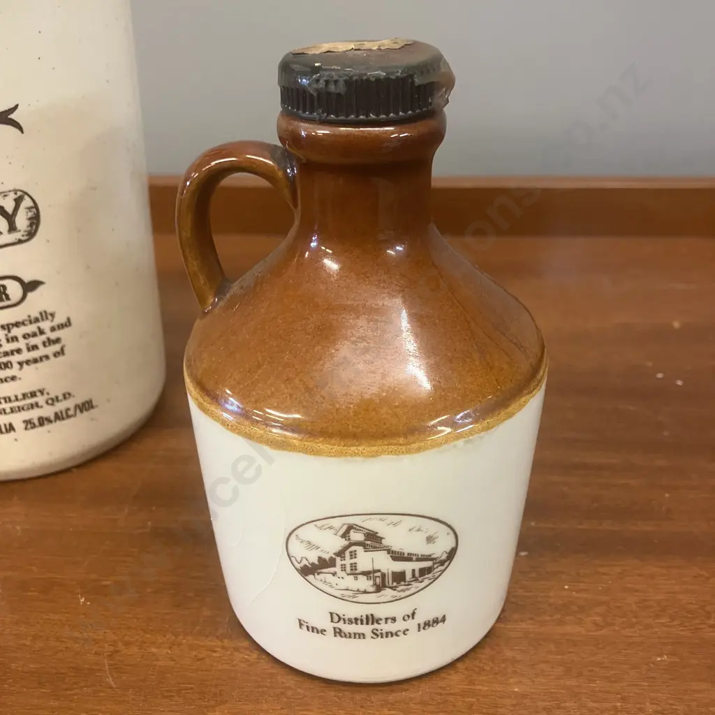 Beenleigh Rum Liqueur x 2 & Narooma Ex-Servicemens Club Tawny Port Stoneware Jugs Image 1++