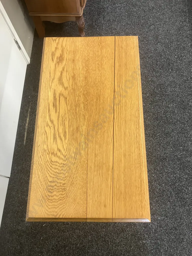 New Zealand Oak Refectory Table (Top Split). H65 W68 D37.5cm Image 1++