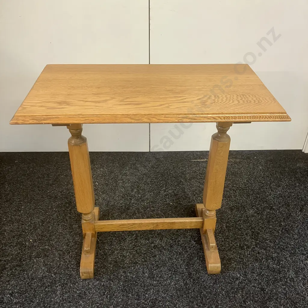 New Zealand Oak Refectory Table (Top Split). H65 W68 D37.5cm Image 1++