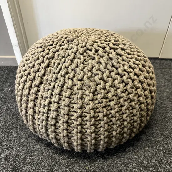 Mocha Braided Ottoman Pouffe 