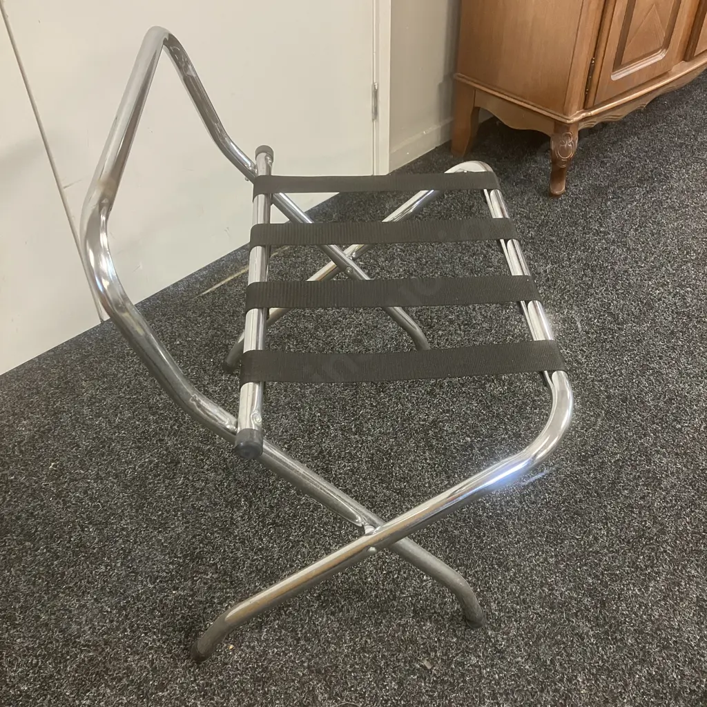 Chrome Folding Luggage Rack Image 1++