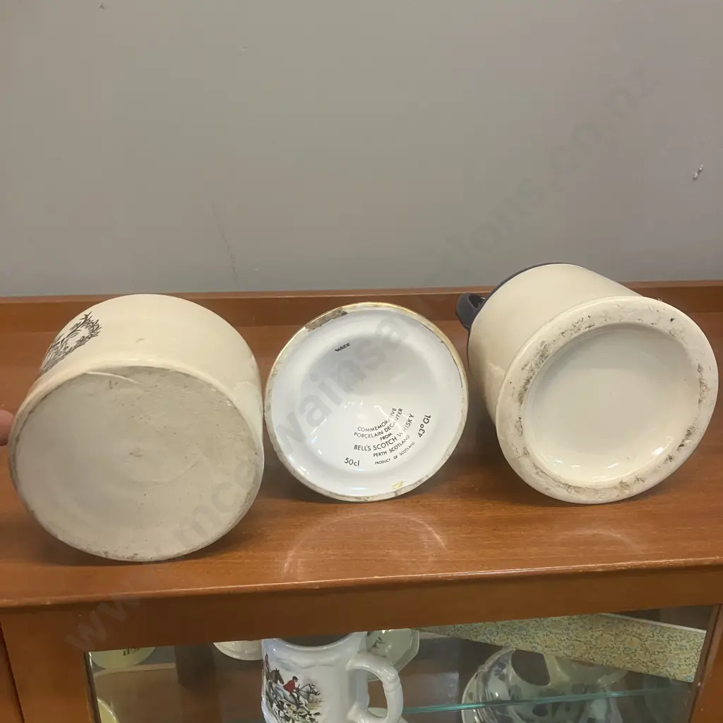 Vintage Bells Prince Williams Birth 1982, Grants & Glenfiddich Whisky Jugs Image 1++