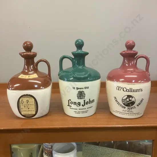 Vintage Long John, McCallums & Old Parr Whisky Decanters
