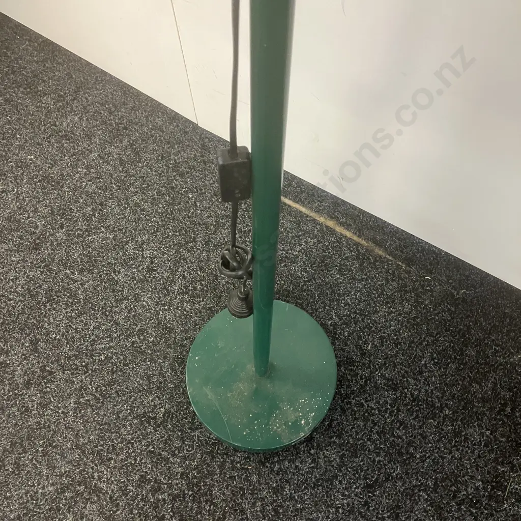 Green Pedestal Floor Lamp With Adjustable Head. H135cm Image 1++