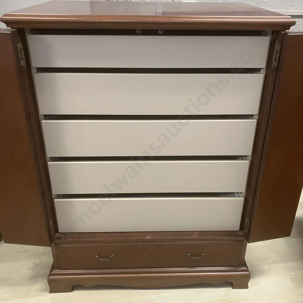 Mahogany 6 Drawer Storage Cabinet. H111 W84 D56cm Image 1++