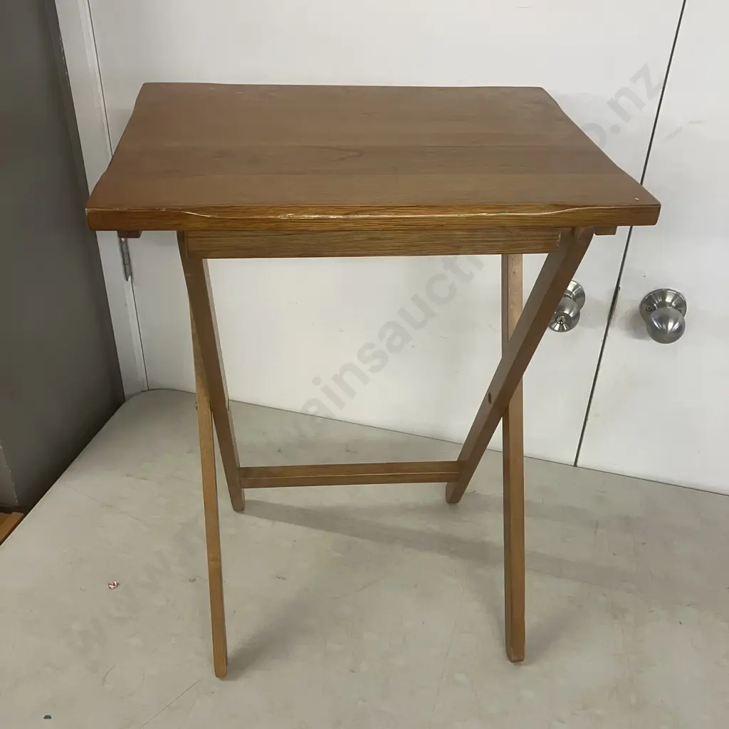 Wooden Folding Tray Table. H65 W47.5 D36.5cm Image 1++