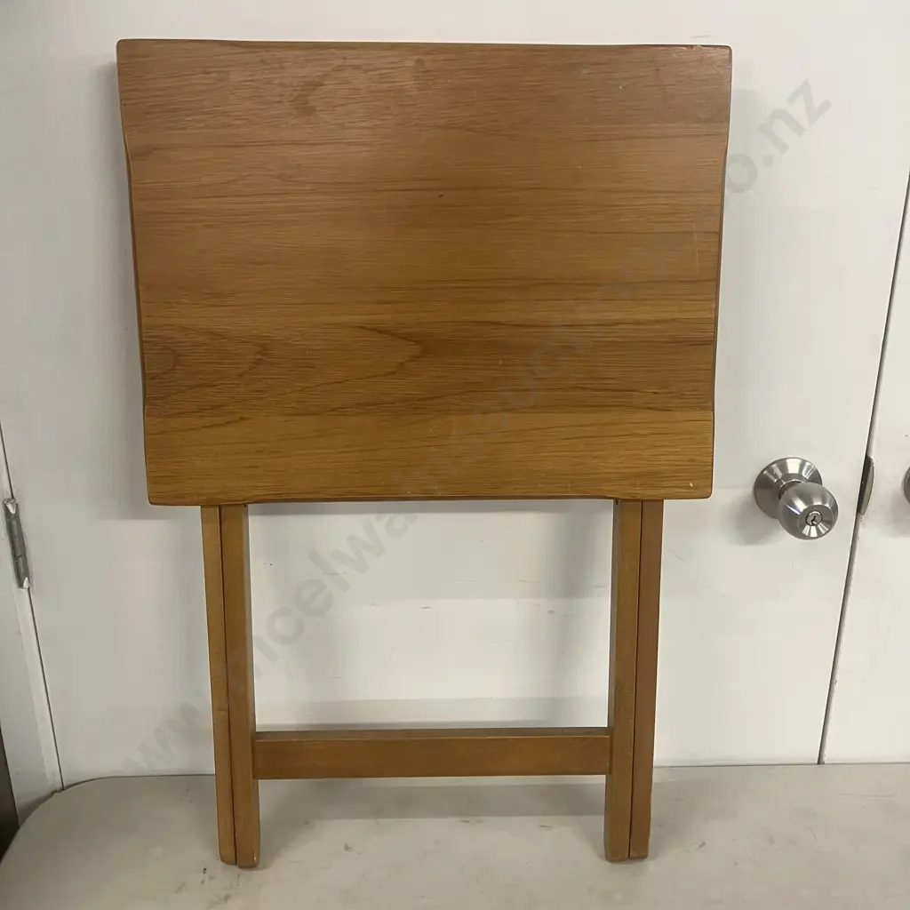 Wooden Folding Tray Table. H65 W47.5 D36.5cm Image 1++