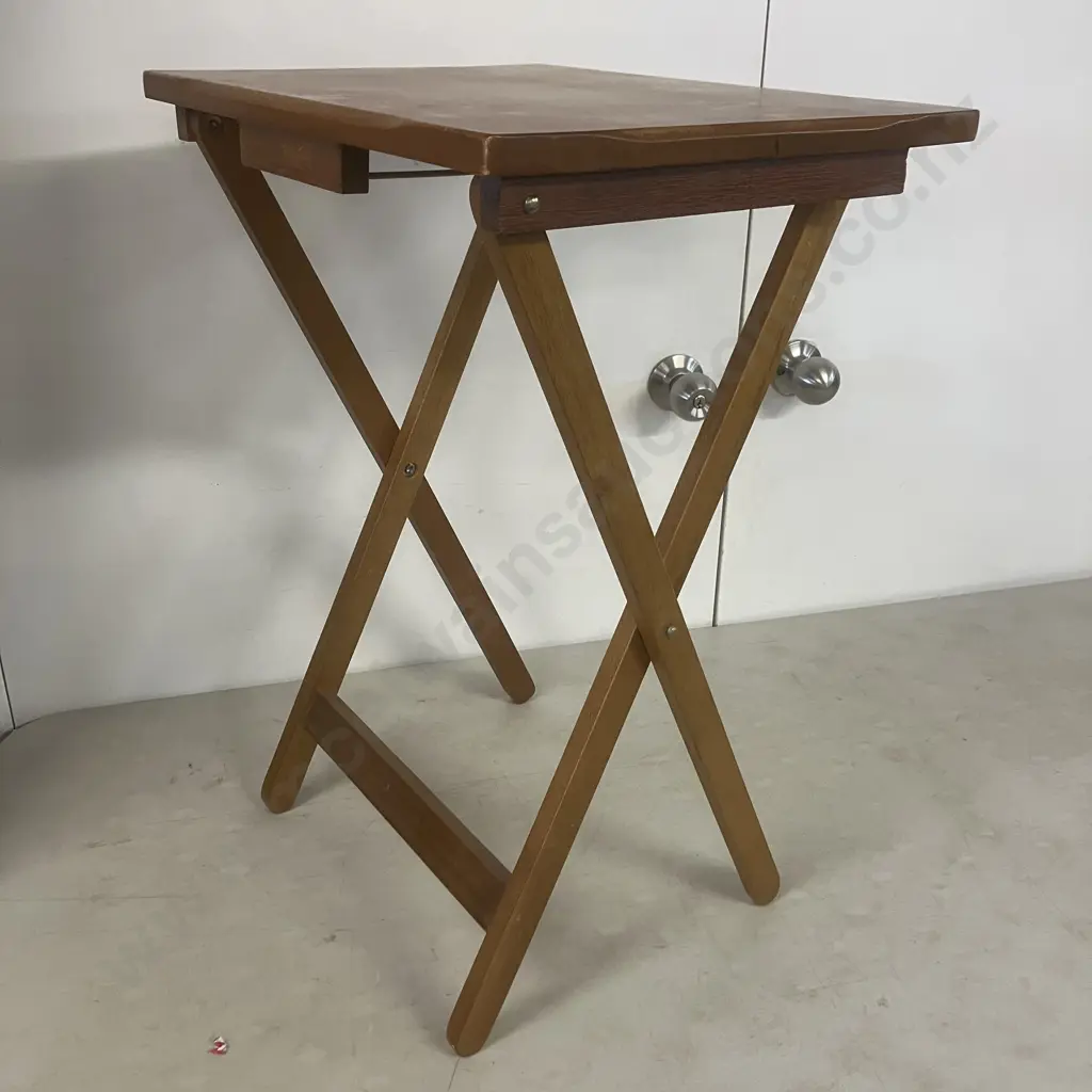 Wooden Folding Tray Table. H65 W47.5 D36.5cm Image 1++