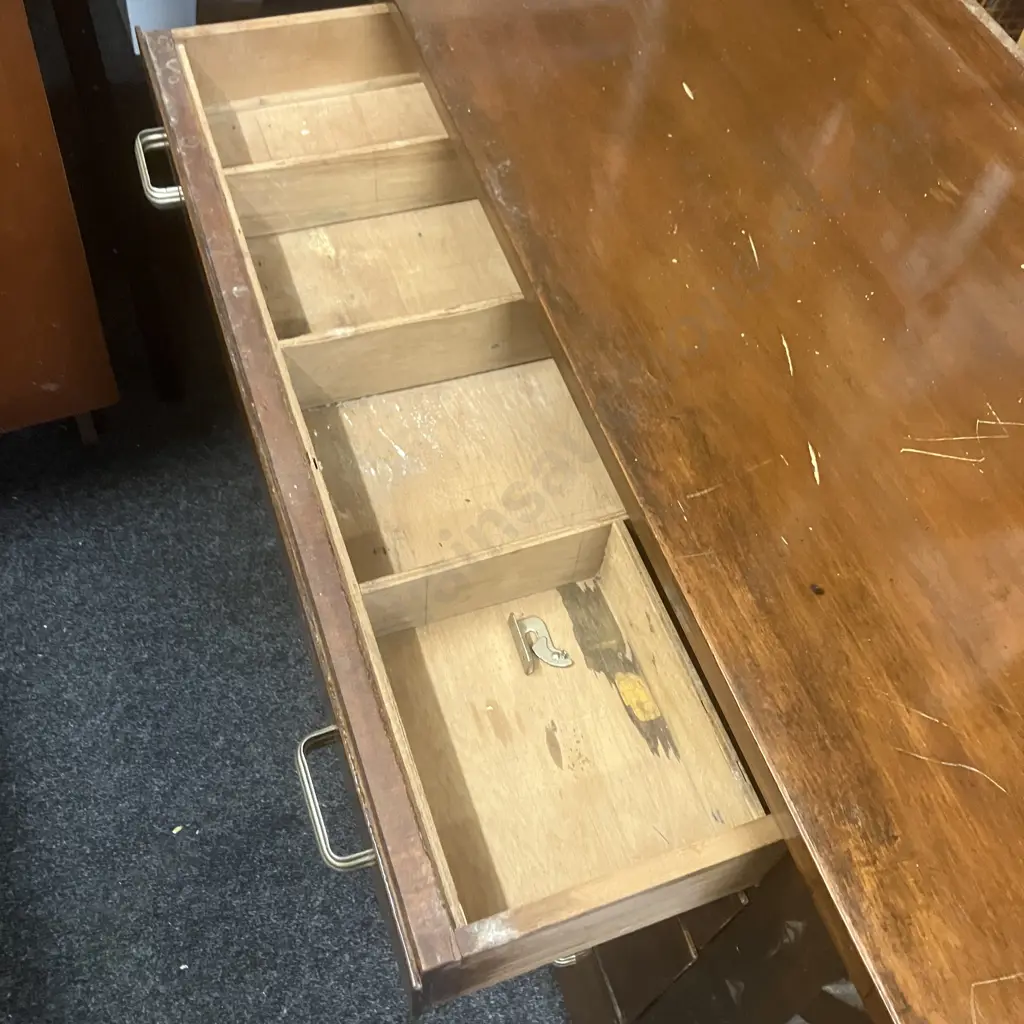 Antique Four Drawer Dresser With Mirror - Hand Carved Supports & Inside Drawer Front Image 1++