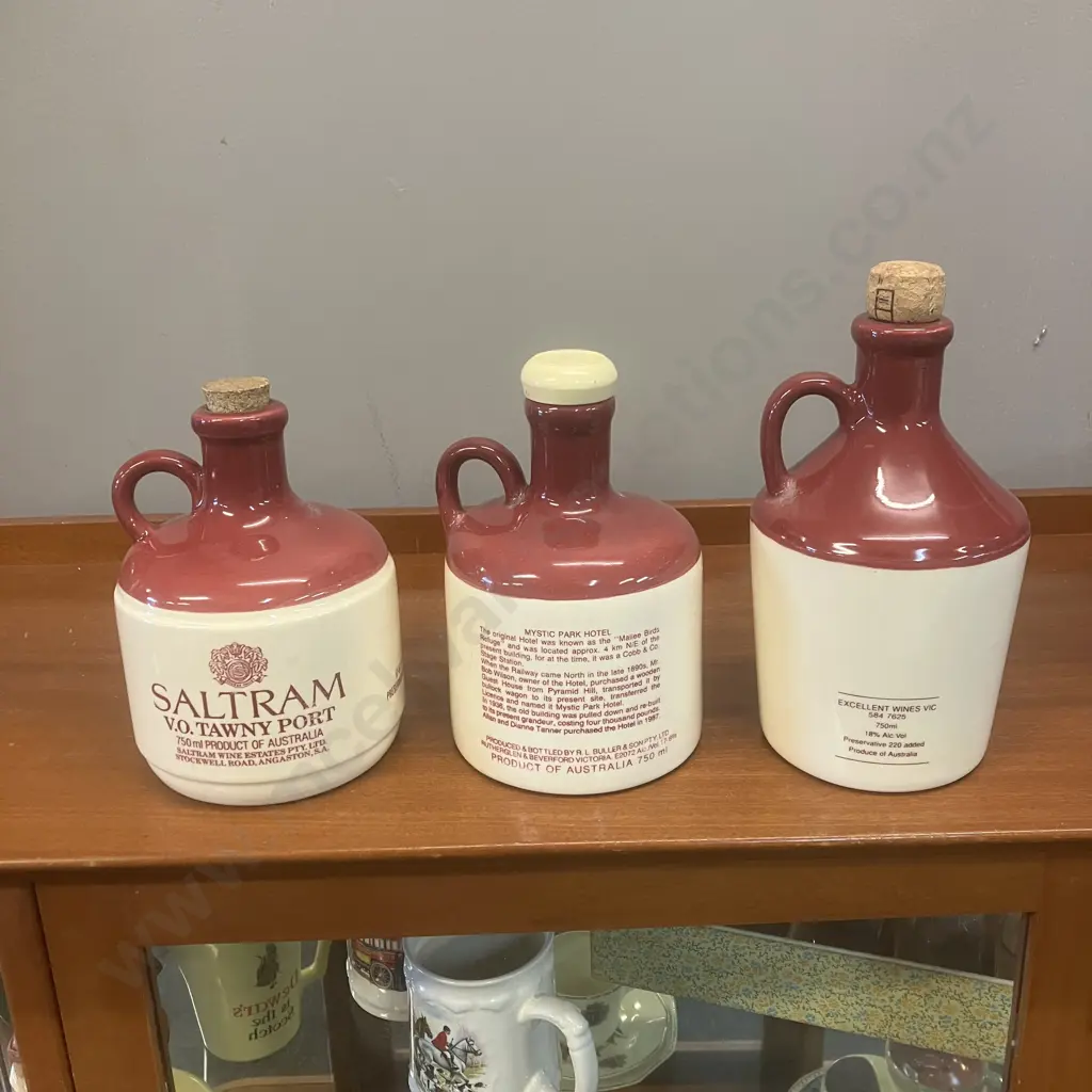 Marlee Birds Refuge, Saltram & Diners Club Ambassador Port Stoneware Jugs Image 1++