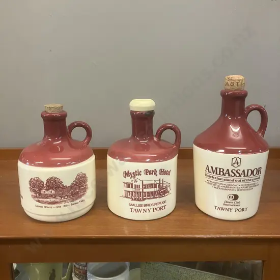 Marlee Birds Refuge, Saltram & Diners Club Ambassador Port Stoneware Jugs