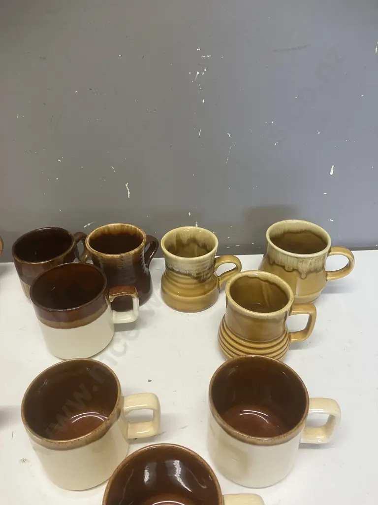 Crown Lynn Assorted Assorted Vintage Cups & Mugs x Fourteen Image 1++