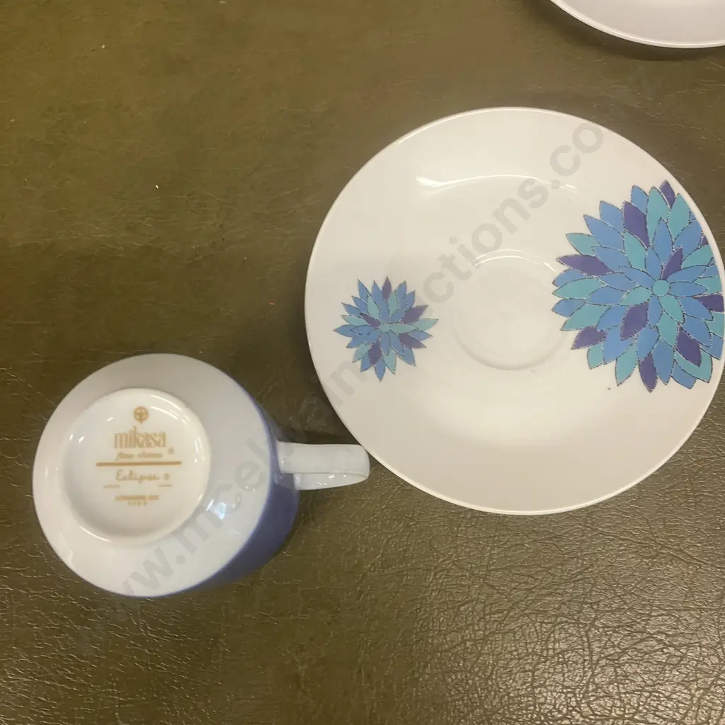 Mikasa Eclipse Ultramarine Blue Cups & Estron Saucers x 4 Image 1++