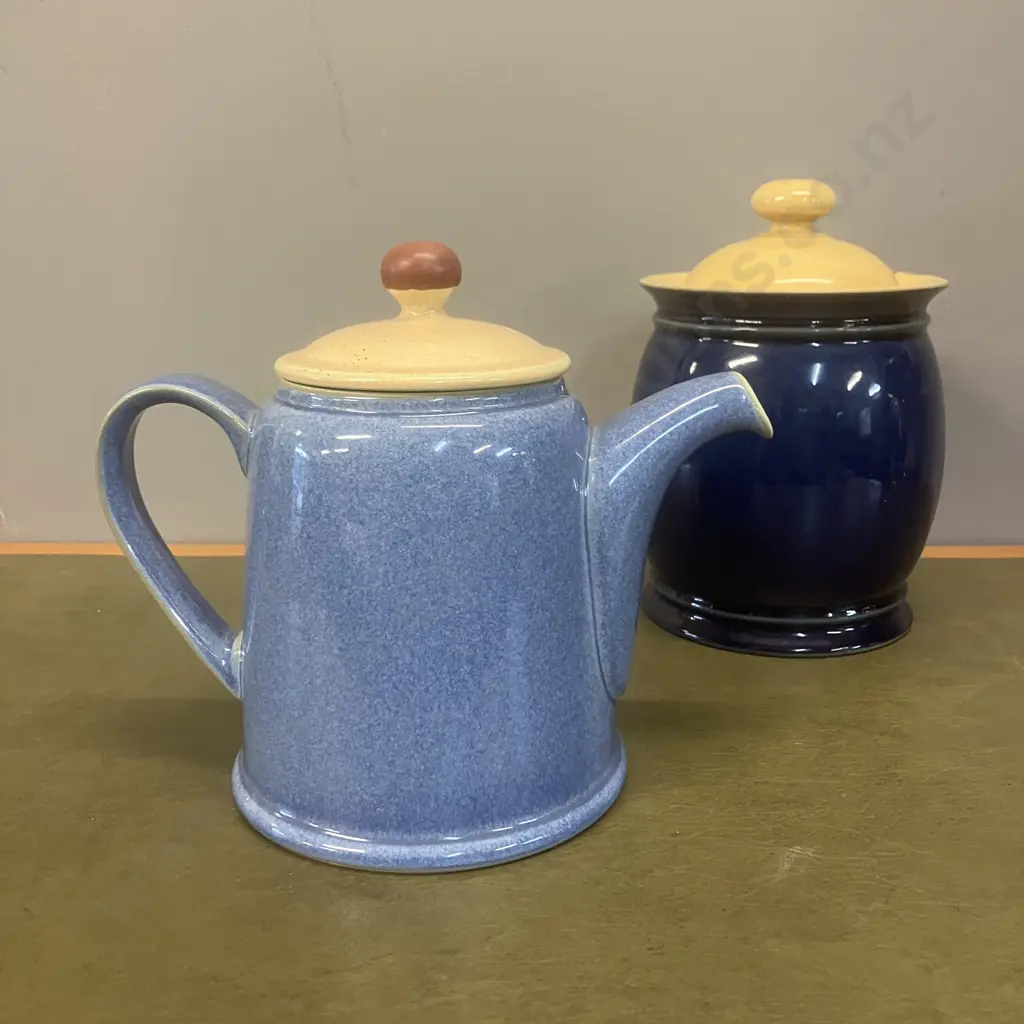 Denby Teapot & Lidded Denby Canister Image 1++