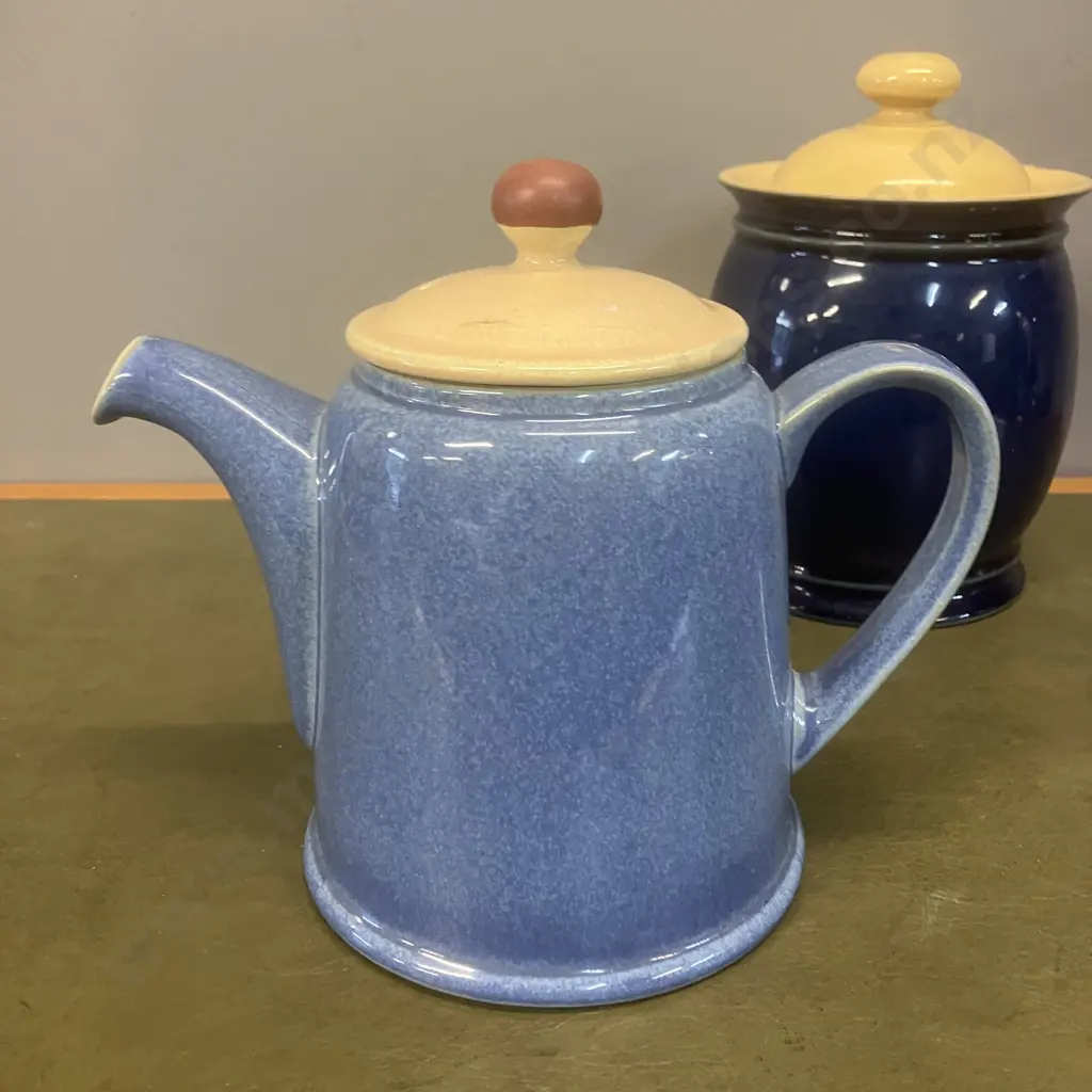 Denby Teapot & Lidded Denby Canister Image 1++