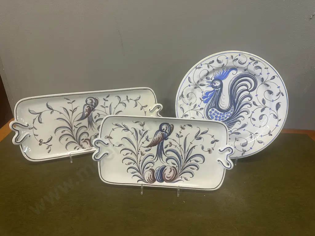 Hand Painted Plates Made In Portugal #456,#457,#87. Image 1++