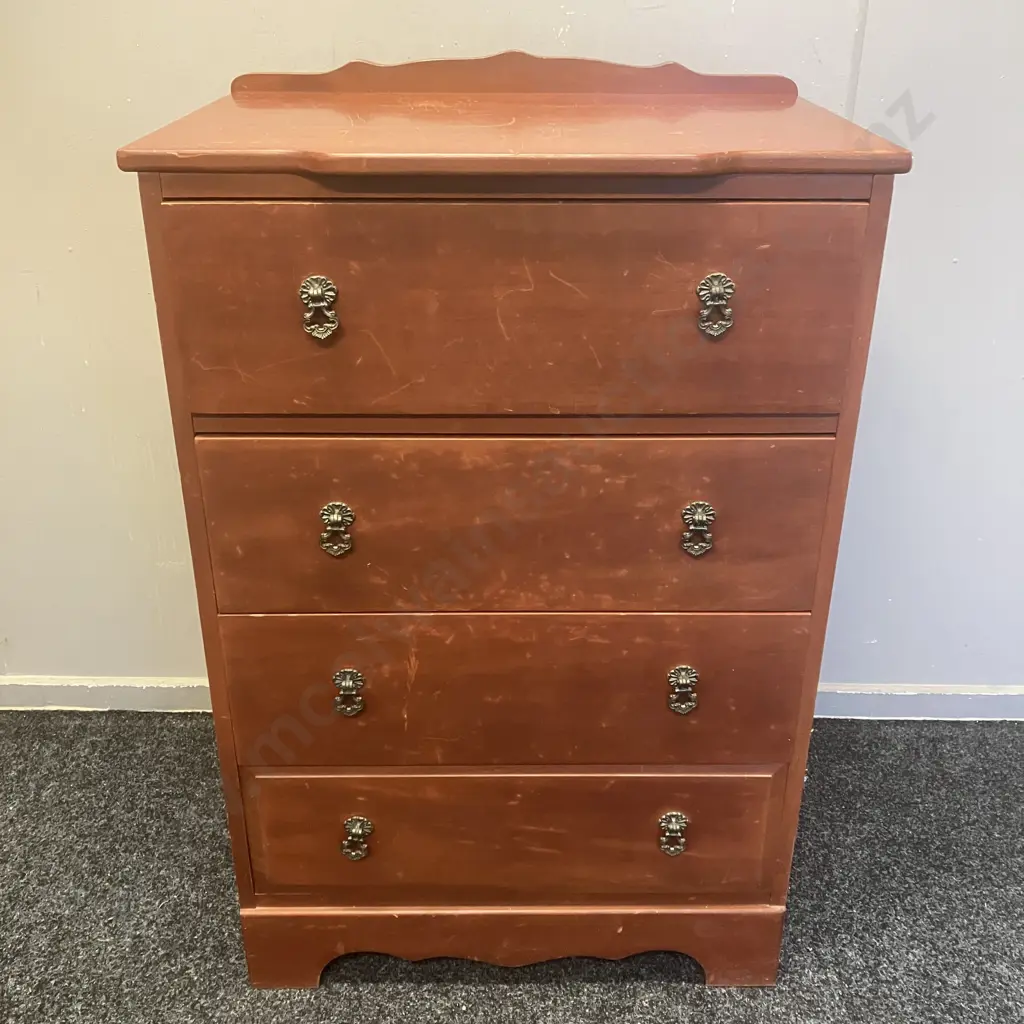 Vintage Farmers Fine Furniture 'Coronet' Four Drawer Tallboy. H98 W64 D45.5cm Image 1++