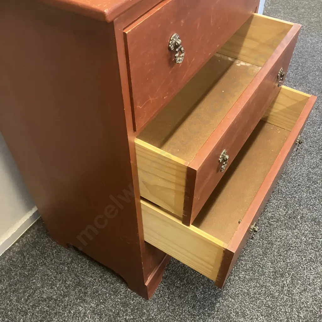 Vintage Farmers Fine Furniture 'Coronet' Four Drawer Tallboy. H98 W64 D45.5cm Image 1++