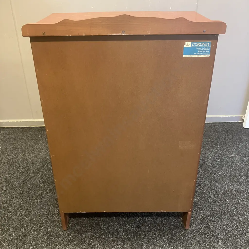 Vintage Farmers Fine Furniture 'Coronet' Four Drawer Tallboy. H98 W64 D45.5cm Image 1++