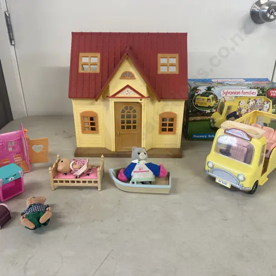 Sylvanian Families Country Home, Nursery Bus, Furniture, Figurines Etc