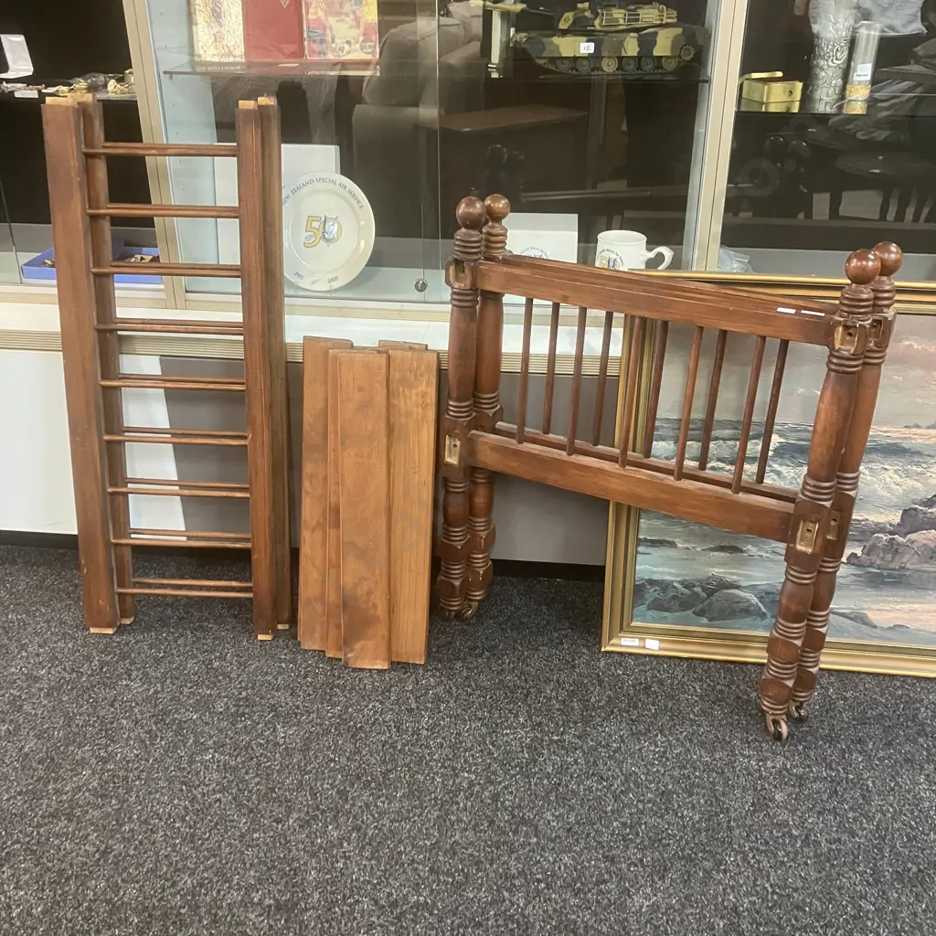 Vintage Wooden Cot Image 1++