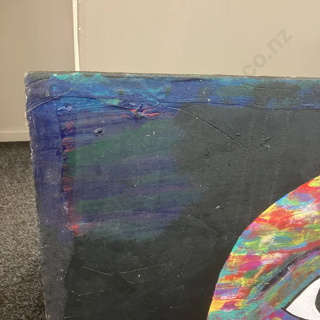 'The Face' Gemma Lopes Original Artwork - Acrylic On Recycled Pallet Top. H103 W123 D1cm Image 1++