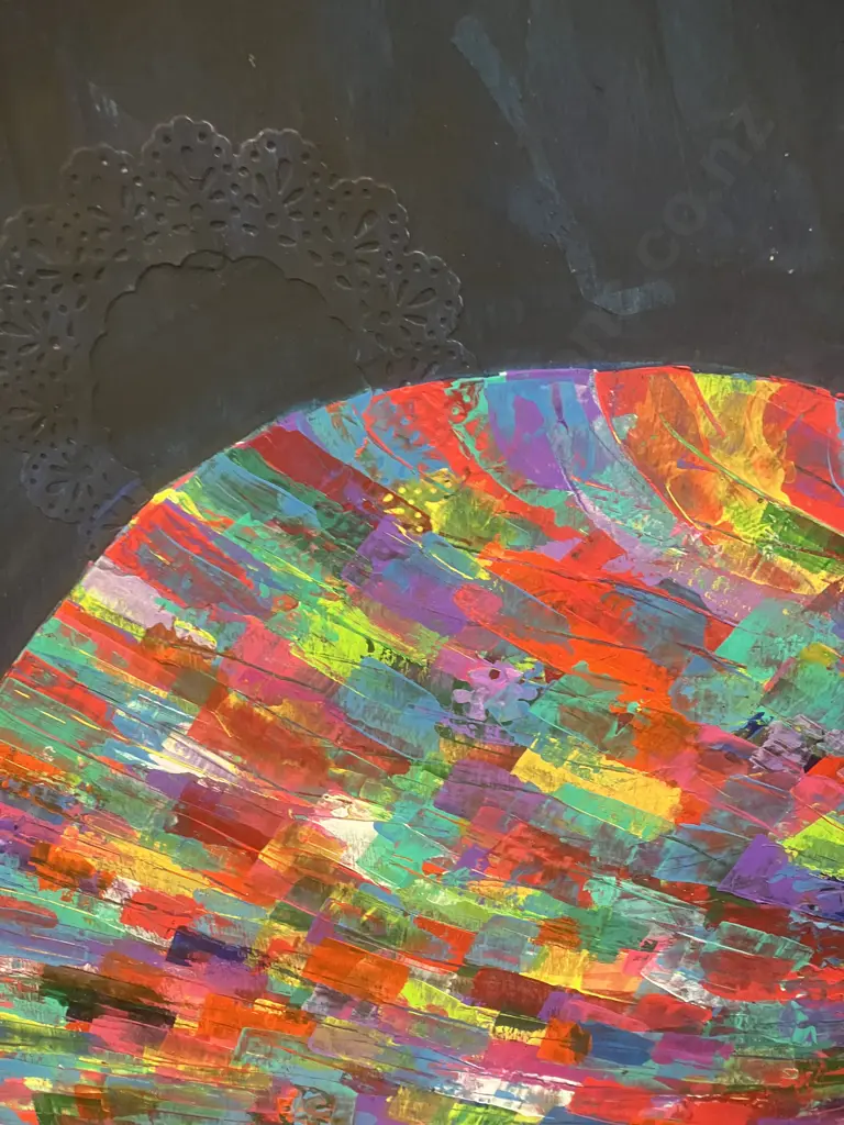 'The Heart' Gemma Lopes Original Artwork - Acrylic On Recycled Pallet Top. H113 W97 D1cm Image 1++