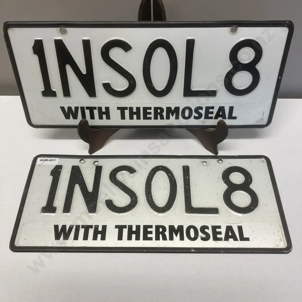 Pair of Personalised Number Plates '1NSOL8' Image 1++