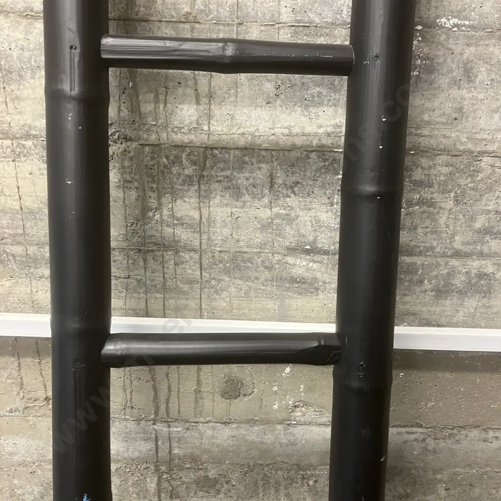 Black Bamboo Look Ladder - Plastic. H183cm Image 1++