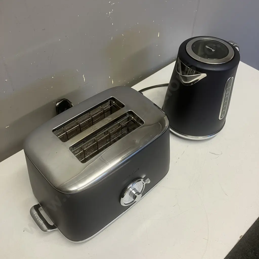 Breville Damson Blue Soft Top Luxe Kettle BKE735 & The Toast Select Luxe 2-Slice Toaster BTA735 Image 1++