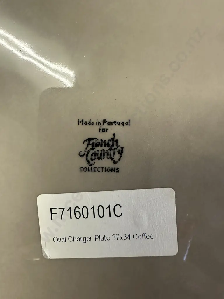 French Country Oval Charger Plates 37x34cm Coffee Coloured Image 1++