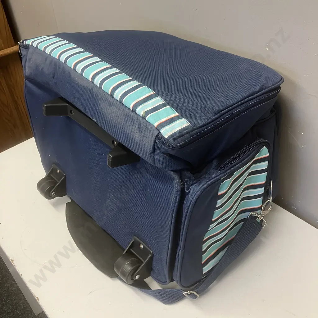 Insulated Rolling Travel Cooler Picnic Set Image 1++