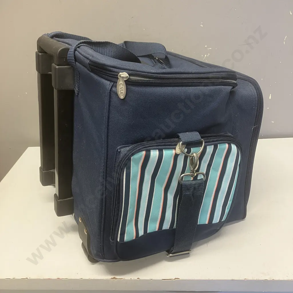 Insulated Rolling Travel Cooler Picnic Set Image 1++